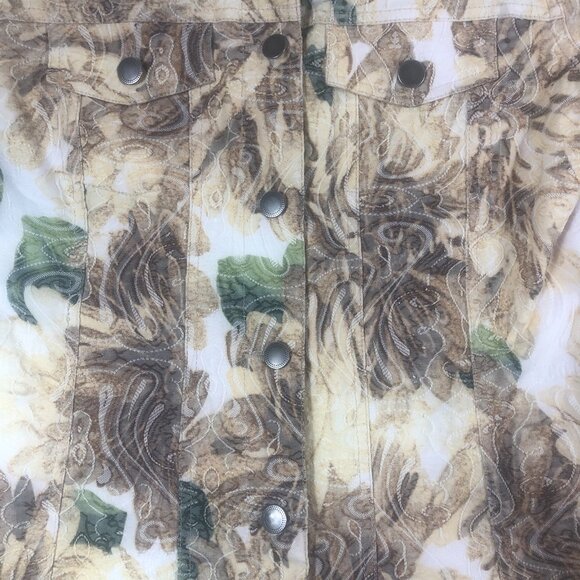 Vintage Analogy Beige Floral Embroidered Button Down Jacket. Women's - Size S - Picture 2 of 10